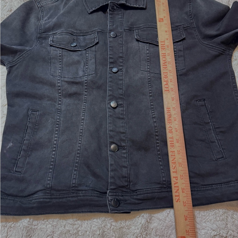 Joe’s Jeans Black Denim Jacket Women’s XL | Classic Minimalist Dark Wash Trucker - Picture 5 of 6